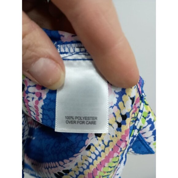 Relativity Womens Blouse Top XL Colorful Rainbow Striped Long Sleeve BOHO - Picture 5 of 8